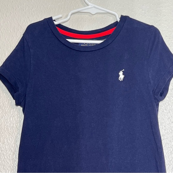 Polo Ralph Lauren Girls Team USA T Shirt Dress Size Small 7 Crewneck Pony Logo - Picture 2 of 11